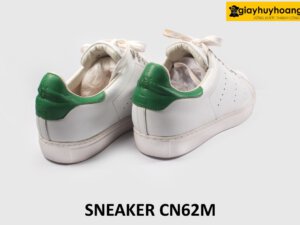 [Size 37] Giày da nam thể thao màu trắng cao cấp Sneaker CN62M 005