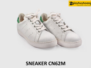 [Size 37] Giày da nam thể thao màu trắng cao cấp Sneaker CN62M 003