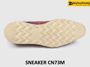 [Size 41] Giày da nam buộc dây đế bằng màu đỏ Oxford CN73M 005