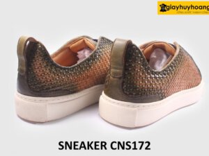 Giày da nam đế bằng phối da đan xen Sneaker CNS172 004