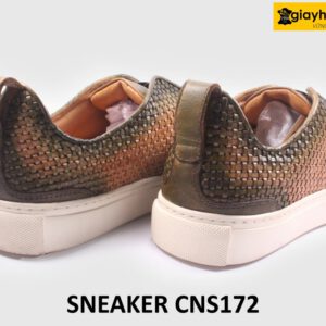 Giày da nam đế bằng phối da đan xen Sneaker CNS172 004