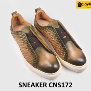 Giày da nam đế bằng phối da đan xen Sneaker CNS172 003