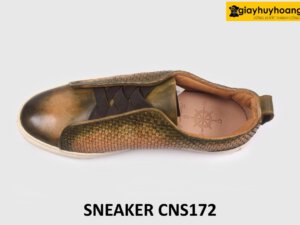 Giày da nam đế bằng phối da đan xen Sneaker CNS172 002