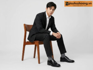 Mẫu nam mặc quần tây công sở màu đen phối giày tây da nam tây oxford màu đen u1961cs