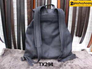 Balo da bò mềm vân hạt màu xanh navy TX294 002