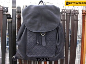 Balo da bò mềm vân hạt màu xanh navy TX294 001