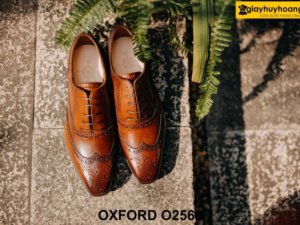 Giày da nam thời trang màu nâu bò Wingtips Oxford O2560 004
