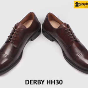 Giày tây nam buộc dây cao cấp màu nâu Derby HH30 005