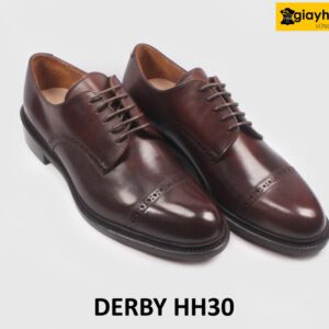 Giày tây nam buộc dây cao cấp màu nâu Derby HH30 003