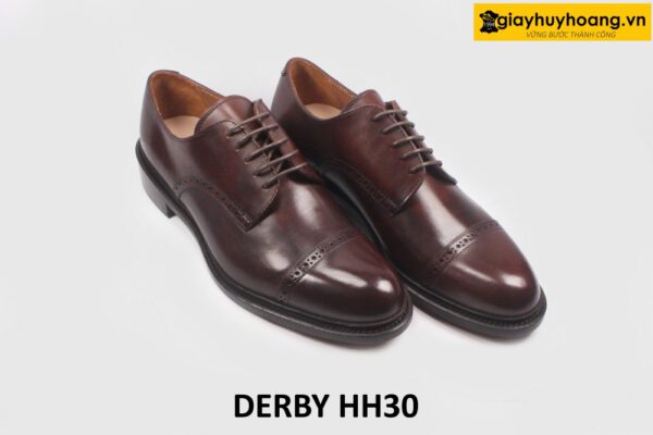 Giày tây nam buộc dây cao cấp màu nâu Derby HH30 003