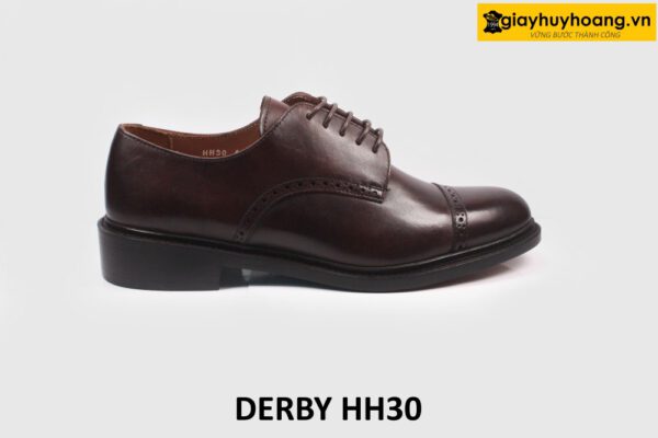 Giày tây nam buộc dây cao cấp màu nâu Derby HH30 001