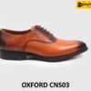 [Size 42] Giày da nam cao cấp màu bò mũi đen Oxford CNS03 001