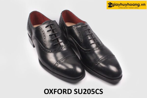 Giày da nam màu đen công sở hàng hiệu Oxford SU205CS 002