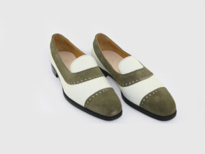 [Size 41+43] Giày lười nam da lộn xanh rêu Loafer IG302 001