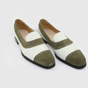 [Size 41+43] Giày lười nam da lộn xanh rêu Loafer IG302 001