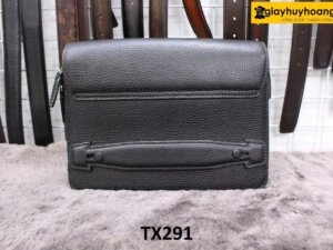 Túi ví cầm tay nam da hạt 3 ngăn khóa kéo TX291 004