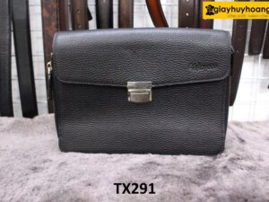 Túi ví cầm tay nam da hạt 3 ngăn khóa kéo TX291 001