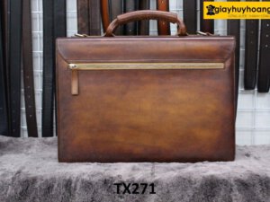 Cặp túi xách da bò nam doanh nhân đi công tác TX271 004