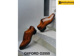 Giày da nam da trơn đục lỗ họa tiết Oxford O2555 004