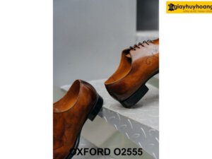 Giày da nam da trơn đục lỗ họa tiết Oxford O2555 003