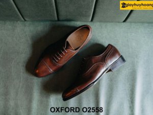 Giày tây nam màu nâu đậm công sở đẹp Oxford O2558 004