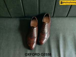 Giày tây nam màu nâu đậm công sở đẹp Oxford O2558 001