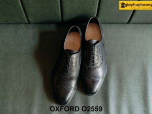Giày da nam công sở màu đen thời trang Oxford O2559 001