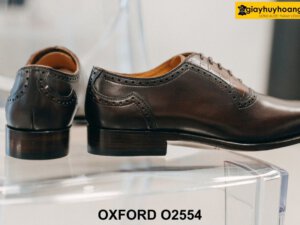 Giày da nam màu nâu đục lỗ mũi cao cấp Oxford O2554 004