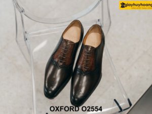 Giày da nam màu nâu đục lỗ mũi cao cấp Oxford O2554 001