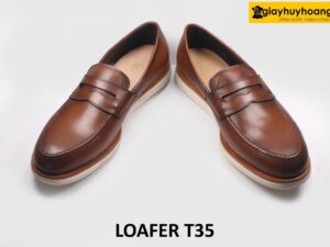 [Size 41] Giày lười nam đế cao su trắng nhẹ nhàng Loafer T35 004