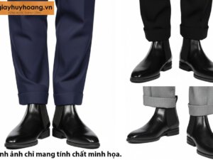 Giày da nam cổ thun phong cách chelsea boot CNS140 015