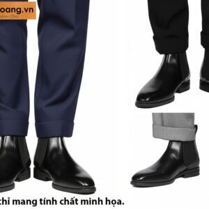 Giày da nam cổ thun phong cách chelsea boot CNS140 015