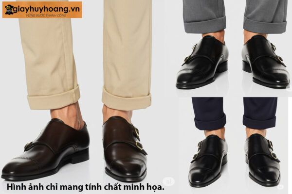 Giày da nam công sở đen Monkstrap SANGRIA 0125