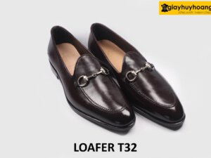 [Size 42] Giày lười nam có khóa horesit màu nâu Loafer T32 004