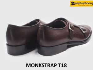 [Size 40] Giày da nam hai khóa màu nâu Monkstrap T18 005
