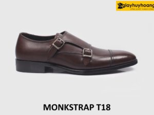 [Size 40] Giày da nam hai khóa màu nâu Monkstrap T18 001