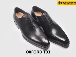 [Size 38+41+42] Giày da nam trơn đẹp miếng liền Oxford T03 003