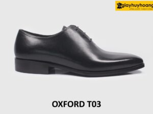 [Size 38+41+42] Giày da nam trơn đẹp miếng liền Oxford T03 001