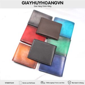 Bóp Ví ngang nam da bò nhỏ gọn 2 ngăn dài TX299 001