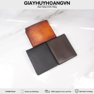 Bóp Ví ngang nam da bò nhỏ gọn 2 ngăn dài TX299 007