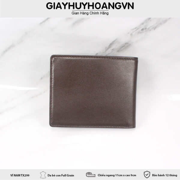Bóp Ví ngang nam da bò nhỏ gọn 2 ngăn dài TX299 004