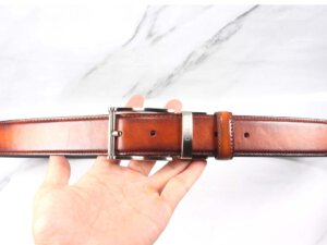Dây nịt thắt lưng nam 3.3 cm khóa kim sáng bóng DNX036 004