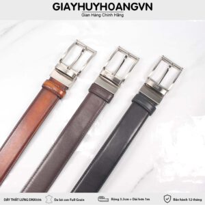 Dây nịt thắt lưng nam 3.3 cm khóa kim sáng bóng DNX036 001