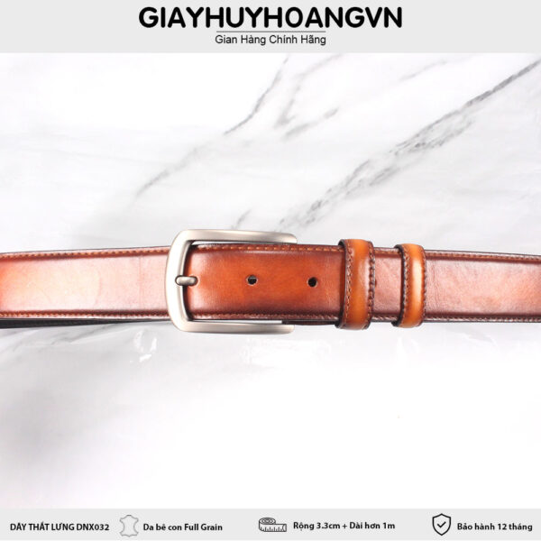 Dây thắt lưng nam 3.3 cm khóa kim không bóng DNX032 003