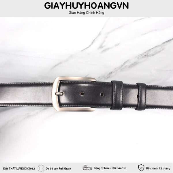 Dây thắt lưng nam 3.3 cm khóa kim không bóng DNX032 002