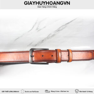 Dây nịt thắt lưng nam 3.3 cm khóa kim màu đen DNX035 004