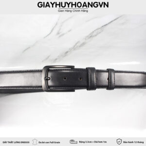 Dây nịt thắt lưng nam 3.3 cm khóa kim màu đen DNX035 003