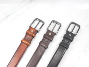 Dây nịt thắt lưng nam 3.3 cm khóa kim màu đen DNX035 001