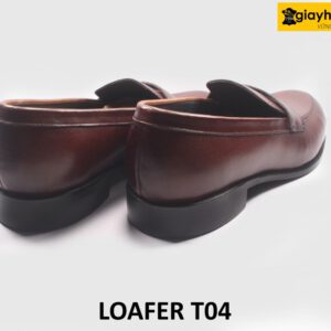 Giày lười nam đơn giản thanh lịch màu nâu cao cấp T04 004