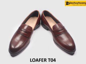 Giày lười nam đơn giản thanh lịch màu nâu cao cấp T04 003